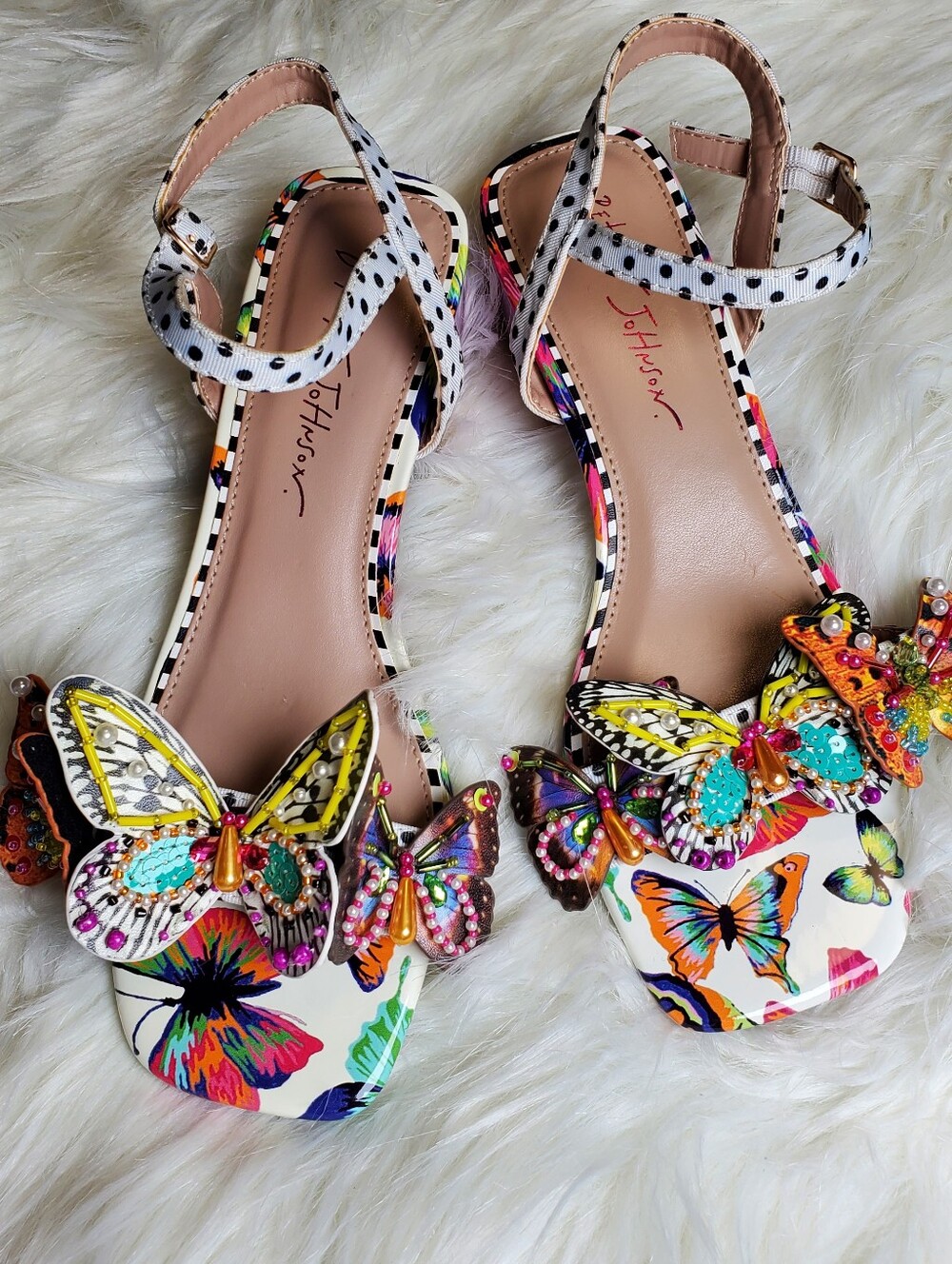 New Betsey Johnson Colorful Butterfly Embellished  Sandals